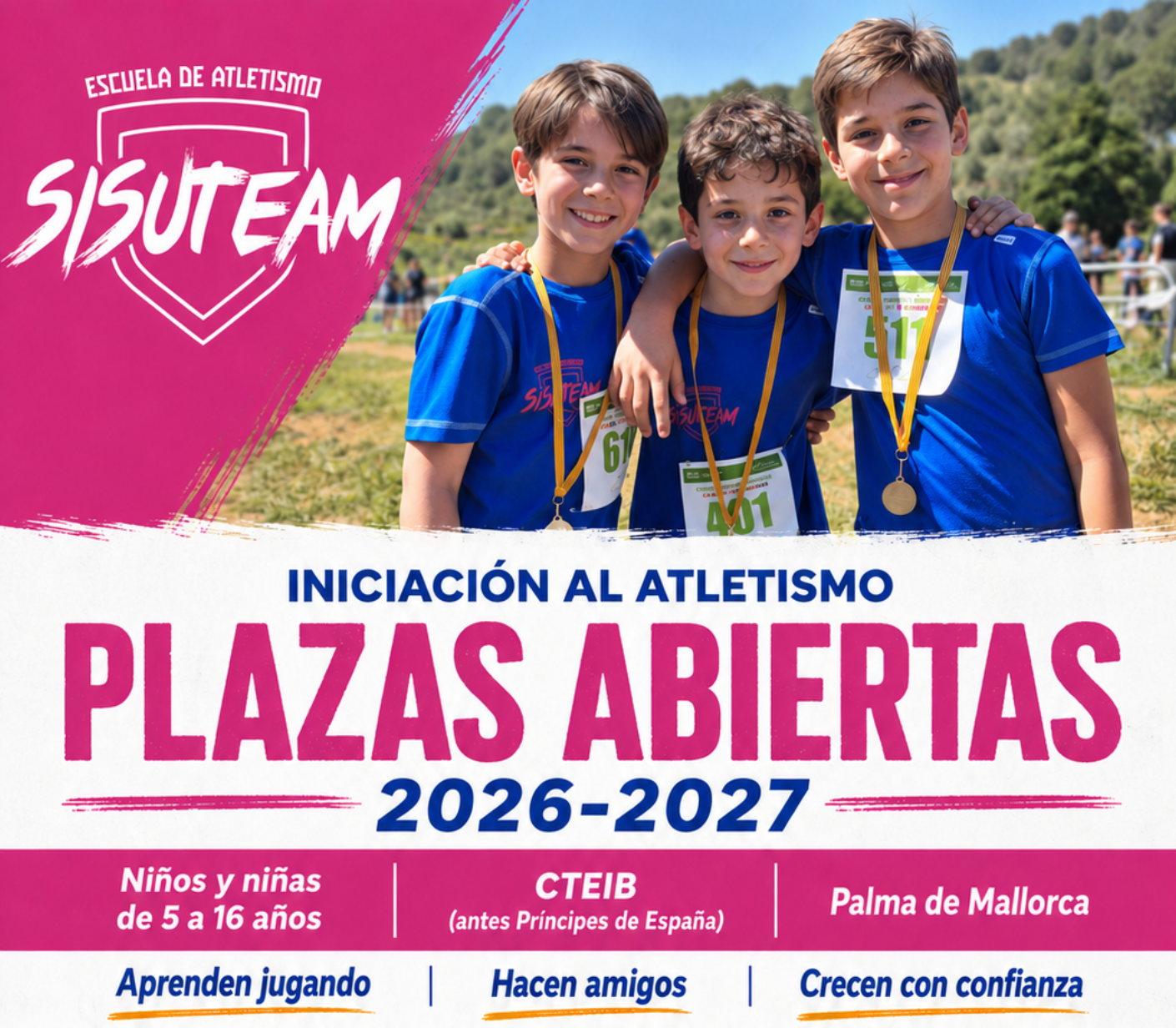 Escuela Atletismo sisu teamporada 2026-2027. Plazas Abiertas